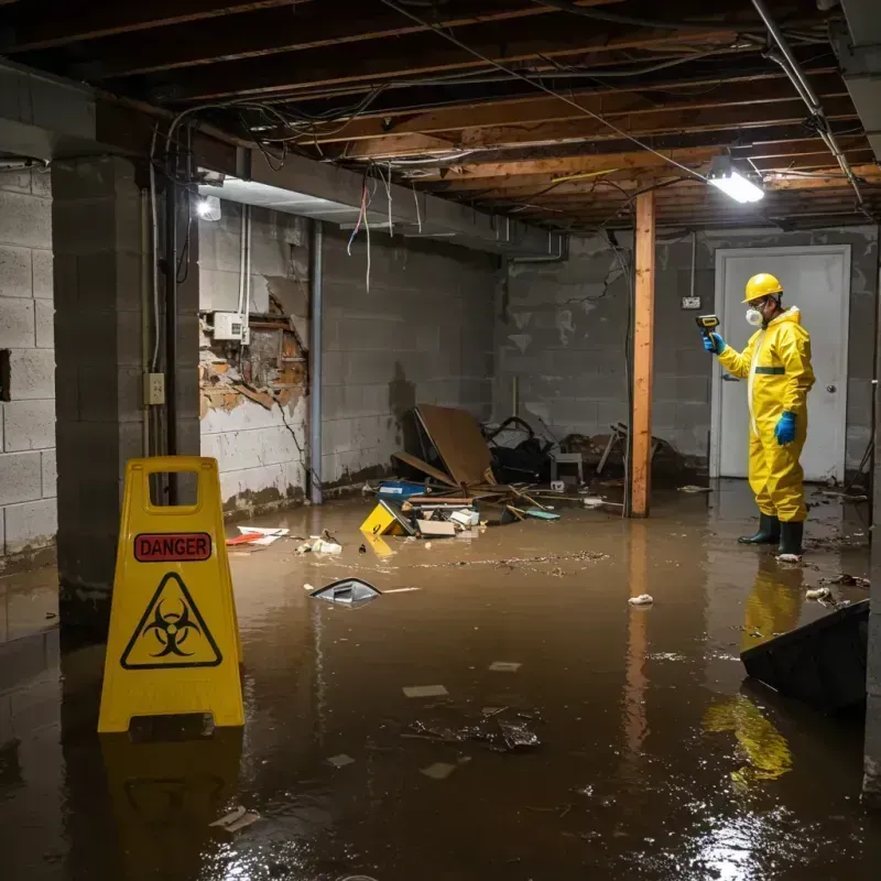 Flooded Basement Electrical Hazard in Castle Rock, WA Property